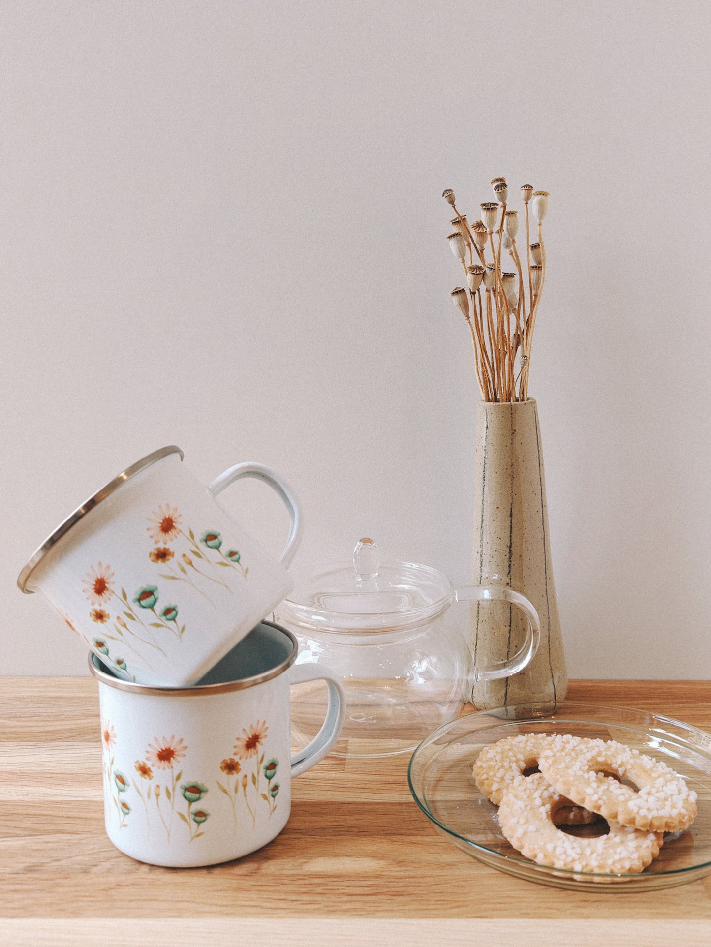 Tasse Emaille - Blumen