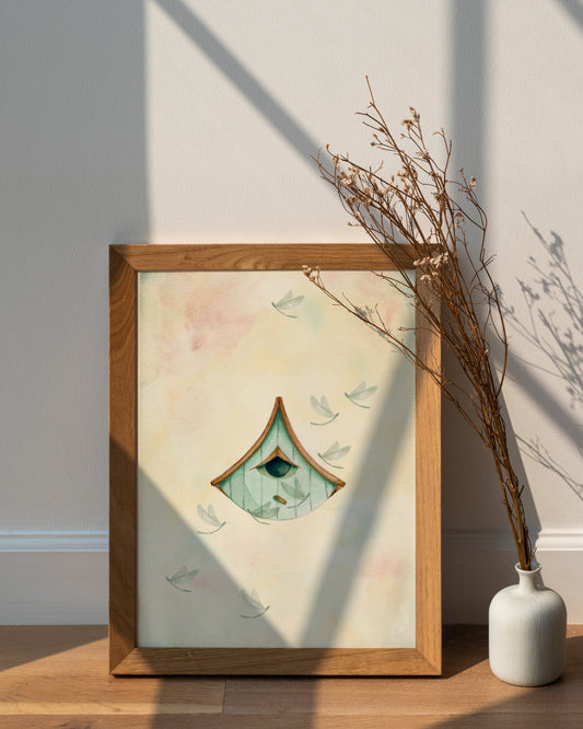 Print  Vogelhaus- Serie Pause