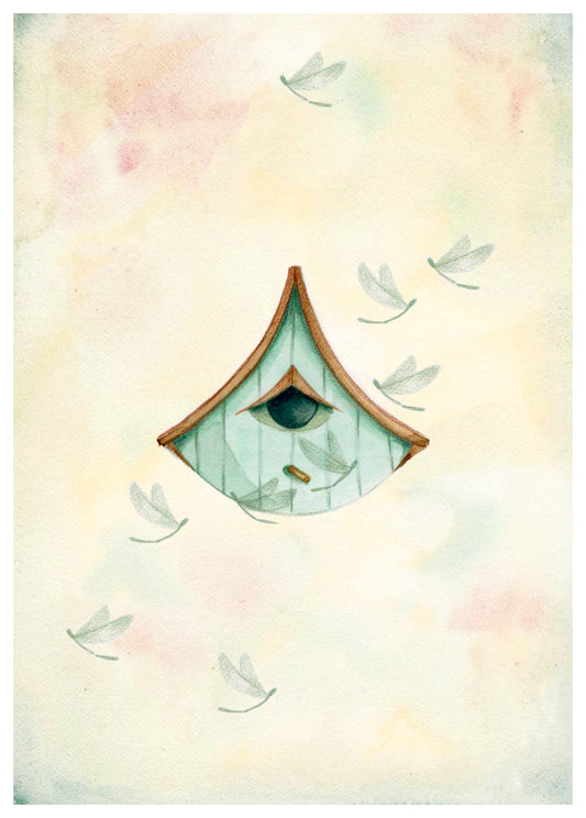 Print  Vogelhaus- Serie Pause