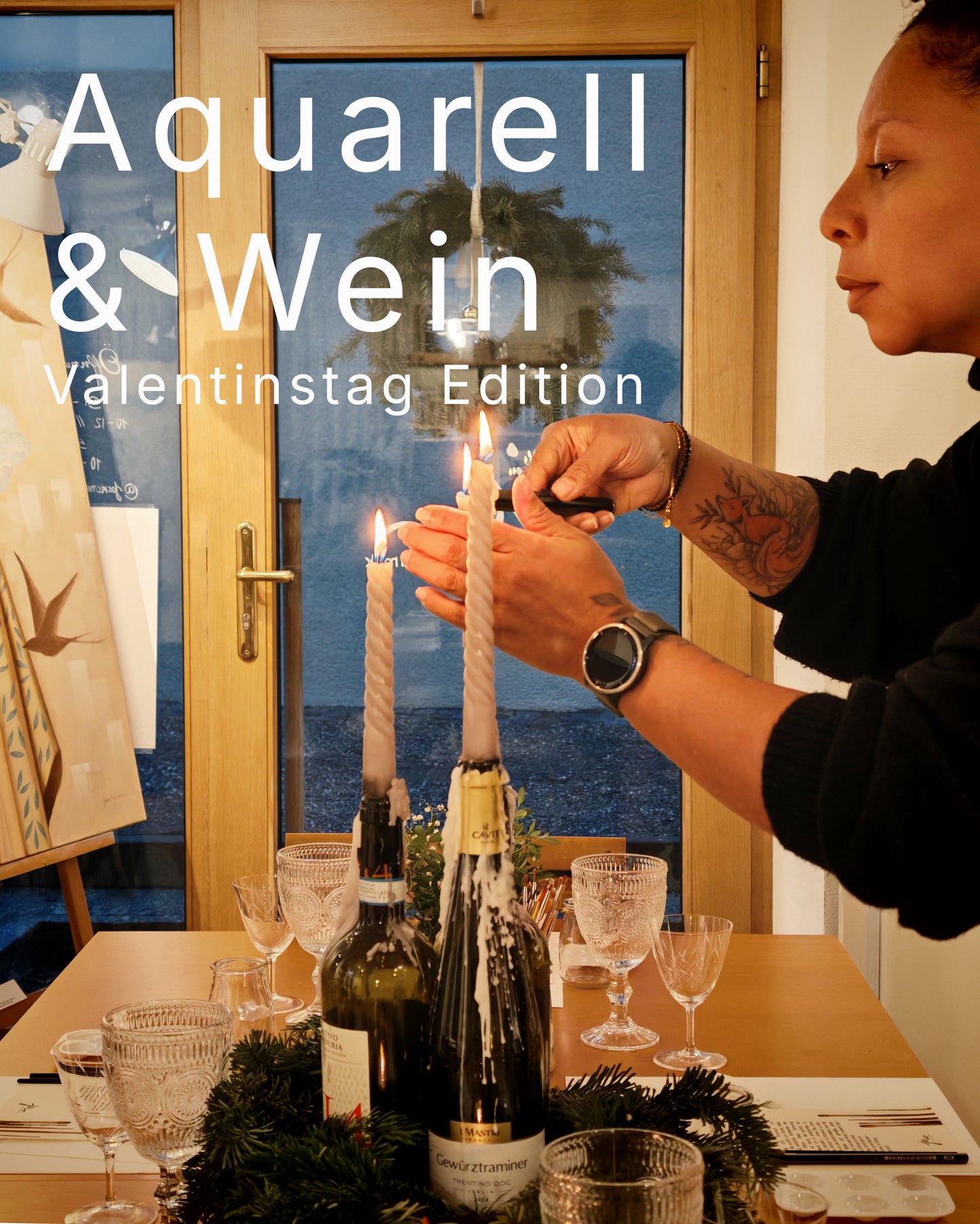 Aquarell & Wein – Valentinstag Edition