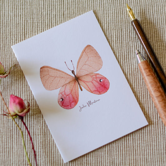 Glückwunschkarte - Schmetterling Rosa