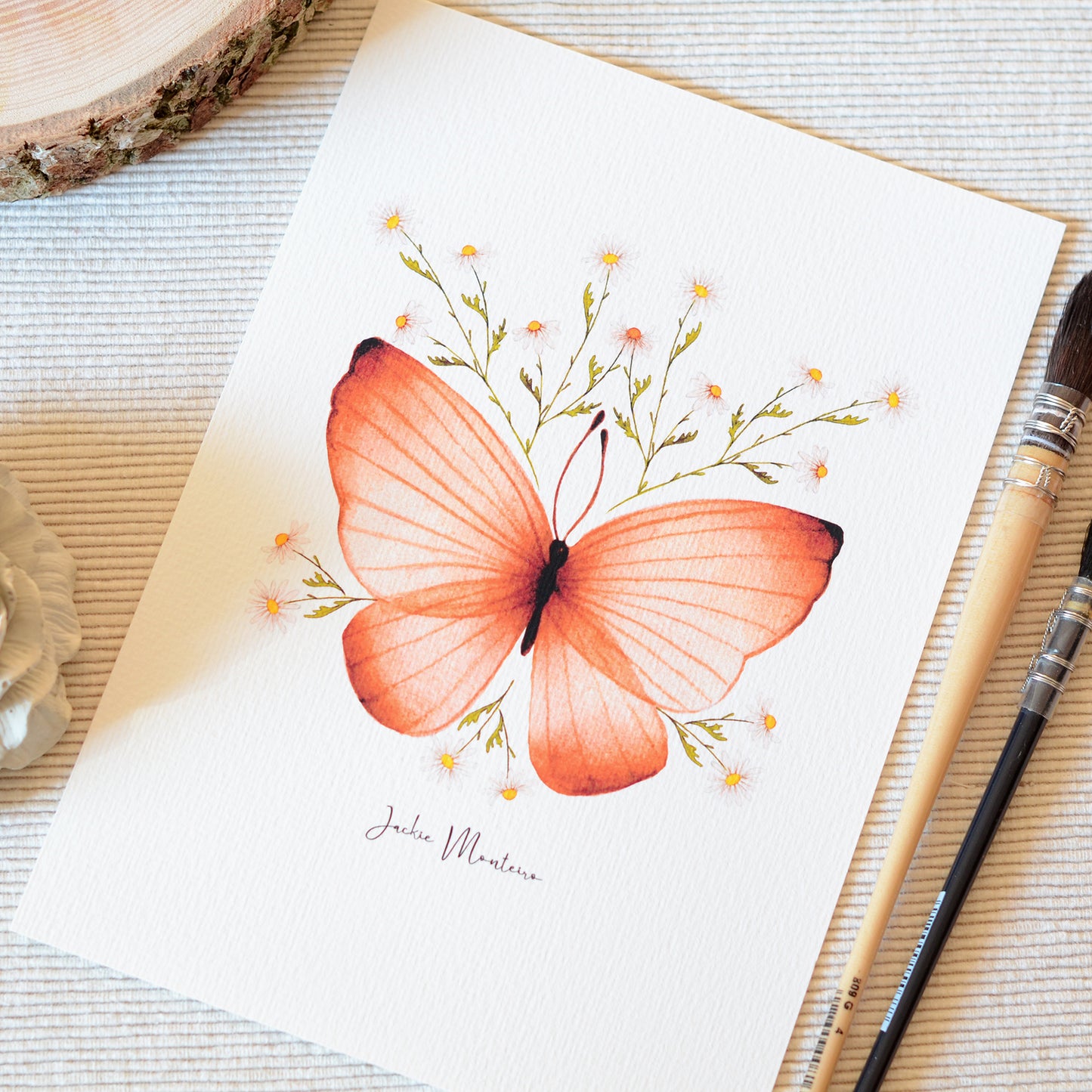 Print A5 - Schmetterling Braun – Jackie Monteiro